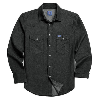 ✨Hot Sale✨Men's Long Sleeve Stone-Washed and Pre-Washed Denim Work Shirt