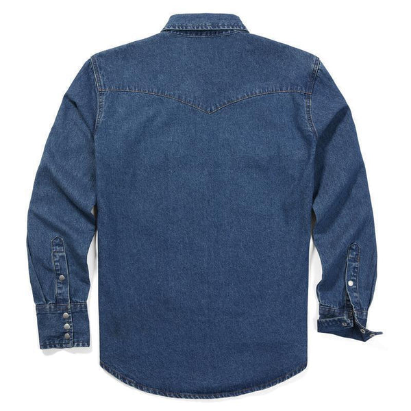 ✨Hot Sale✨Men's Long Sleeve Stone-Washed and Pre-Washed Denim Work Shirt