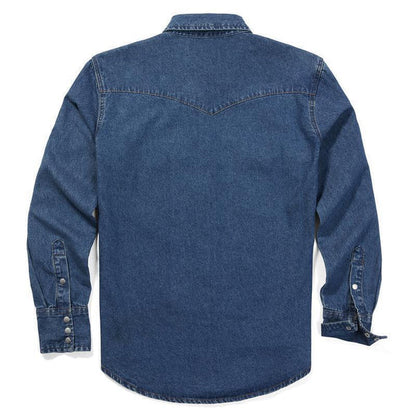 ✨Hot Sale✨Men's Long Sleeve Stone-Washed and Pre-Washed Denim Work Shirt