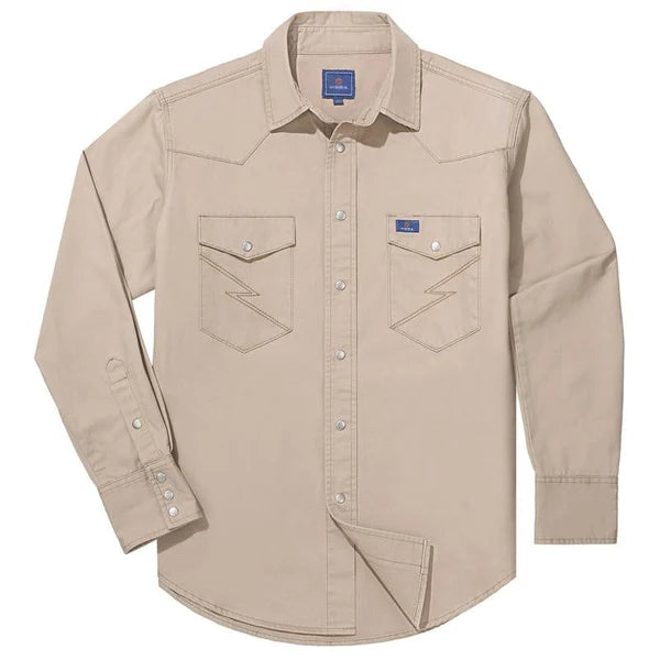 ✨Hot Sale✨Men's Long Sleeve Stone-Washed and Pre-Washed Denim Work Shirt