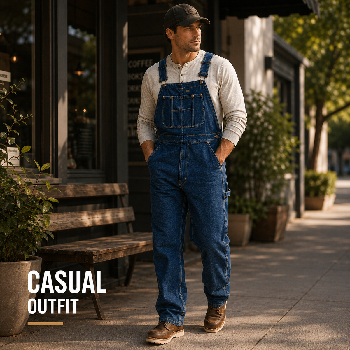 💝💝Last Day Promotion🔥Men's Denim Bib Overalls,  Workwear with Adjustable Straps and Convenient Tool Pockets