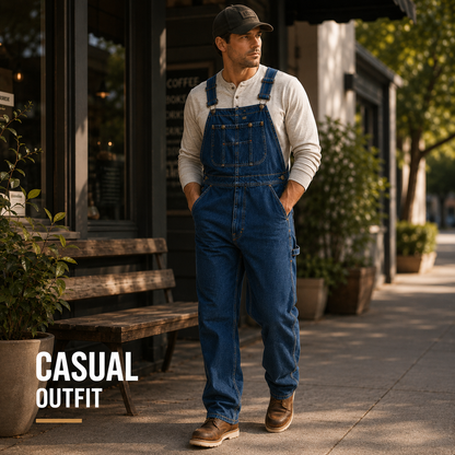 💝💝Last Day Promotion🔥Men's Denim Bib Overalls,  Workwear with Adjustable Straps and Convenient Tool Pockets