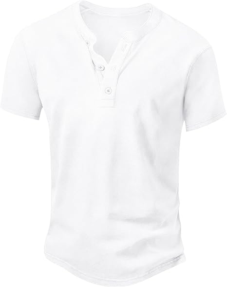 Men's Vintage Acid-Wash Henley T-Shirt