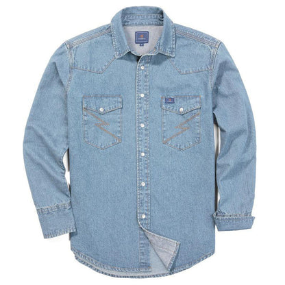 ✨Hot Sale✨Men's Long Sleeve Stone-Washed and Pre-Washed Denim Work Shirt