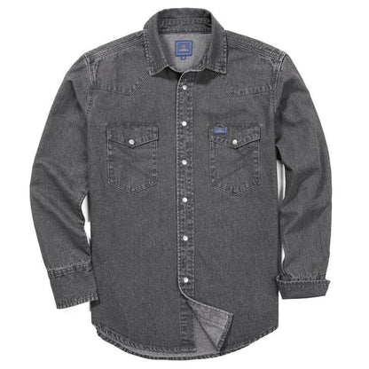 ✨Hot Sale✨Men's Long Sleeve Stone-Washed and Pre-Washed Denim Work Shirt