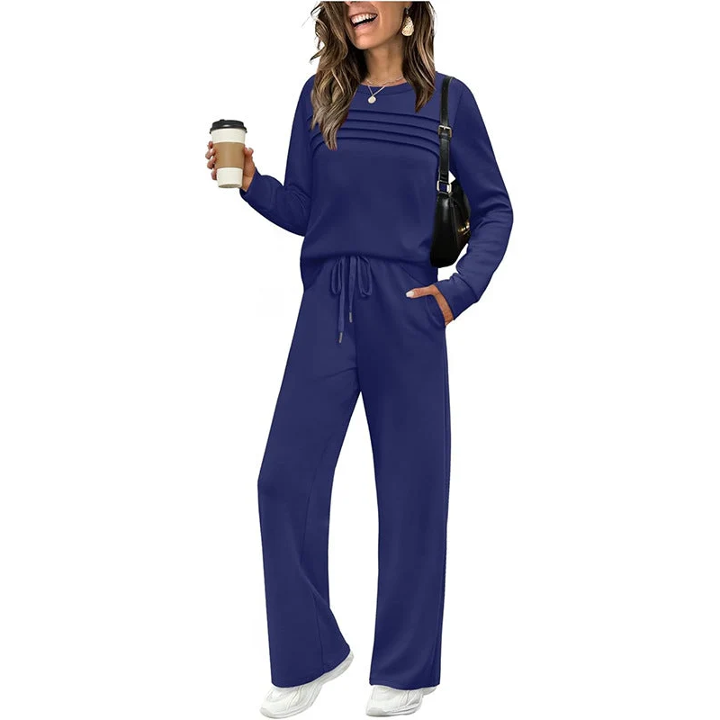 🔥Black Friday Steal｜Women's Crew Neck Top & Drawstring Pants Set