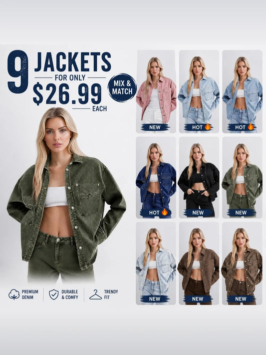 Long Sleeve Denim Jacket for Women